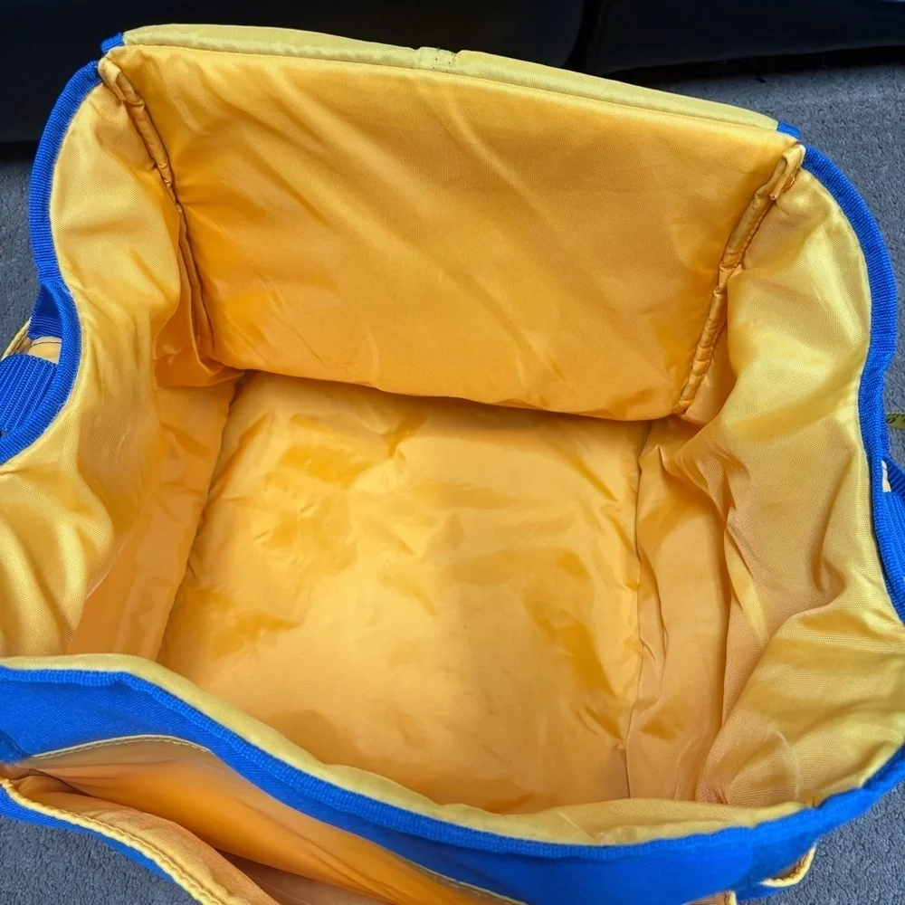 FISHER PRICE Diaper Bag Tote Cooler Bag Blue Yellow Vintage Large Travel 90's